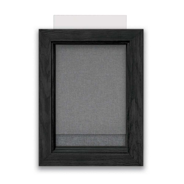 Indoor Enclosed Combo Board, 72"x36", Black Frame/Black Porcelain & Cork